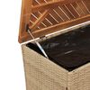 vidaXL Bo&icirc;te de rangement de jardin beige r&eacute;sine tress&eacute;e bois d'acacia