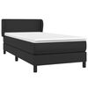 vidaXL Sommier &agrave; lattes de lit avec matelas Noir 90x190 cm Similicuir