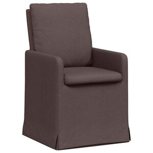 vidaXL Chaises de salle &agrave; manger 2 pc tissu Marron fonc&eacute;