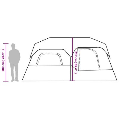 vidaXL Tente familiale avec LED 9 personnes à dégagement rapide
