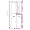 vidaXL Buffet haut Sonoma gris 69,5x34x180 cm Bois d'ing&eacute;nierie