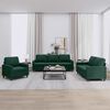 vidaXL Ensemble de canap&eacute;s 3 pcs avec coussins Vert fonc&eacute; Velours