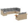 vidaXL Salon de jardin avec coussins 9 pcs beige r&eacute;sine tress&eacute;e