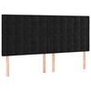 vidaXL Sommier &agrave; lattes de lit et matelas Noir 200x200 cm Velours