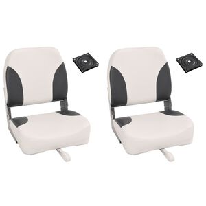 vidaXL Si&egrave;ge de bateau pliable lot de 2 dossier bas