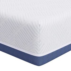 vidaXL Matelas Blanc et Bleu 140 x 190 cm Tissu jacquard