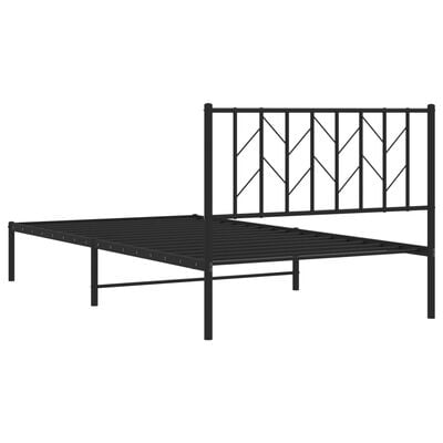 vidaXL Cadre de lit métal sans matelas avec tête de lit noir 107x203cm