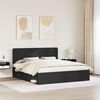 vidaXL Cadre de lit avec t&ecirc;te de lit Noir 200 x 200 cm Pin massif