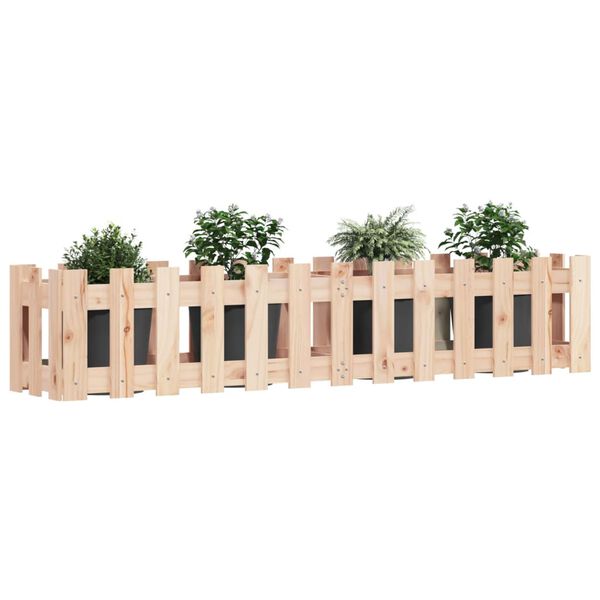 vidaXL Lit sur&eacute;lev&eacute; de jardin design de cl&ocirc;ture 150x30x30cm pin massif
