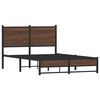 vidaXL Cadre de lit en m&eacute;tal sans matelas ch&ecirc;ne marron 120x190 cm