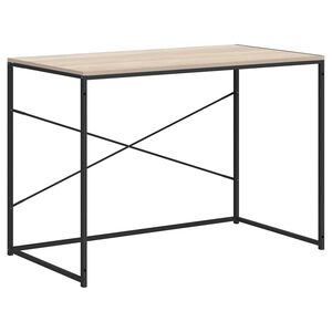 vidaXL Bureau d'ordinateur Noir et ch&ecirc;ne 110x60x70cm Bois d'ing&eacute;nierie