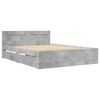 vidaXL Cadre de lit et t&ecirc;te de lit sans matelas gris b&eacute;ton 135x190 cm