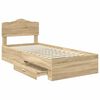 vidaXL Cadre de lit Ch&ecirc;ne Sonoma 90 x 200 cm Bois d'ing&eacute;nierie