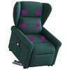vidaXL Fauteuil inclinable de massage &eacute;lectrique Vert fonc&eacute; Tissu
