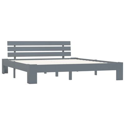 vidaXL Cadre de lit sans matelas gris 160x200 cm bois de pin massif