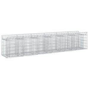 vidaXL Lit sur&eacute;lev&eacute; gabion 2 pc 300 x 50 x 60 cm Acier galvanis&eacute;
