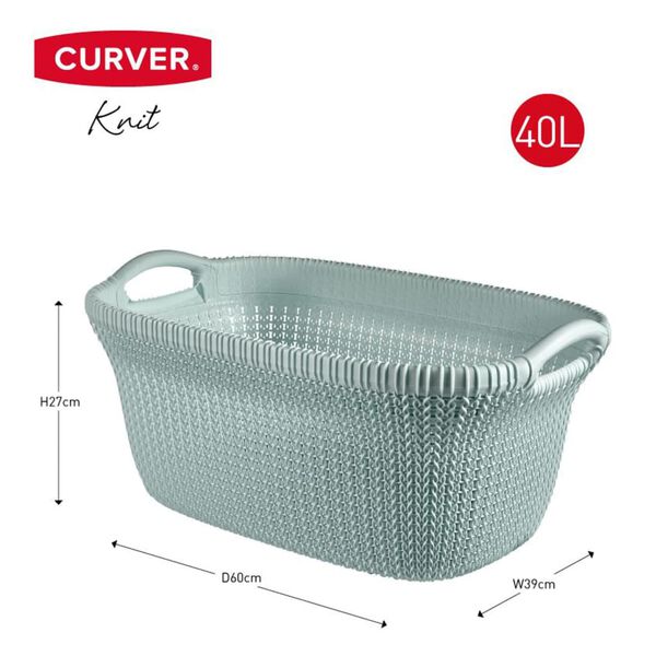 Curver Panier à linge Knit 40 L Bleu clair