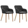 vidaXL Chaises &agrave; manger lot de 2 gris fonc&eacute; tissu et ch&ecirc;ne massif