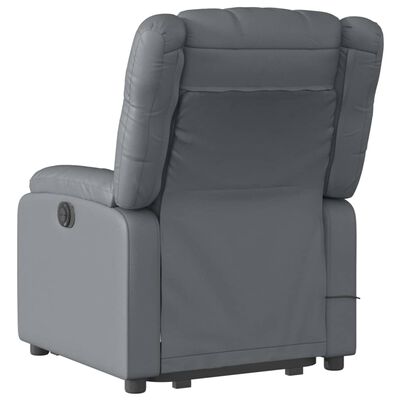 vidaXL Fauteuil inclinable de massage électrique gris similicuir