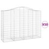 vidaXL Paniers &agrave; gabions arqu&eacute;s 50 pcs 200x50x140/160 cm Fer galvanis&eacute;