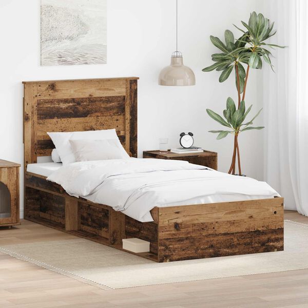 vidaXL Cadre de lit Bois ancien 100 x 200 cm Pin massif