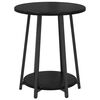 vidaXL Ensemble de tables d'appoint avec &eacute;tag&egrave;re 2 pcs Ch&ecirc;ne noir