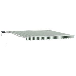 vidaXL Auvent r&eacute;tractable Vert et blanc 400 &times; 300 cm