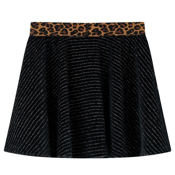 Jupe pour enfants avec ceinture l&eacute;opard noir 128