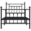 vidaXL Cadre de lit métal sans matelas avec pied de lit noir 90x190 cm