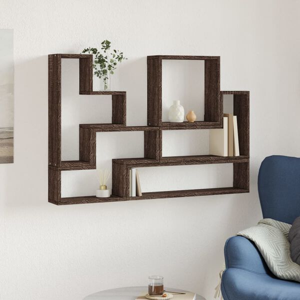 vidaXL &Eacute;tag&egrave;re murale ch&ecirc;ne marron 96x12x64 cm bois d'ing&eacute;nierie