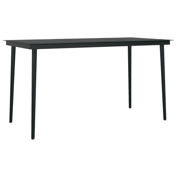 vidaXL Ensemble &agrave; manger de jardin 7 pcs Noir