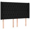 vidaXL Sommier &agrave; lattes de lit matelas et LED Noir 160x200 cm Tissu