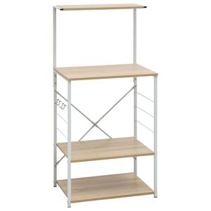 vidaXL Armoire &agrave; micro-ondes Blanc et ch&ecirc;ne 60x39,6x123 cm
