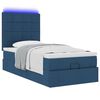 VidaXL Cadre de lit ottoman avec matelas bleu 80x200 cm tissu
