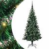 vidaXL Sapin de No&euml;l artificiel pr&eacute;-&eacute;clair&eacute; Vert 150 cm PVC et m&eacute;tal