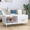 vidaXL Table basse Blanc brillant 89,5x50x40 cm Bois d'ing&eacute;nierie