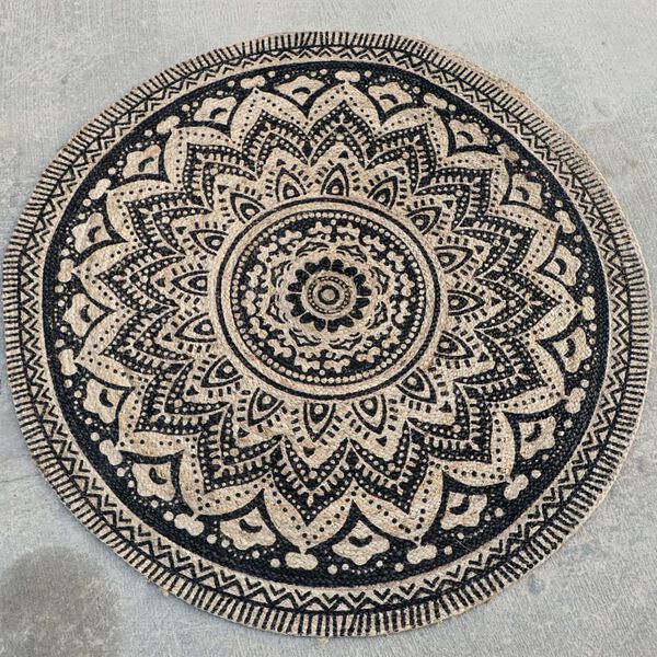 Dutch Lifestyle Tapis Jaipur Classic 150 cm Rond Beige et noir
