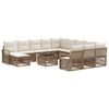 vidaXL Ensemble de canap&eacute; de jardin 13 pcs Beige polyrotin