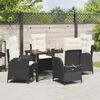 vidaXL Ensemble de salle &agrave; manger pour jardin 5 pcs Noir polyrotin