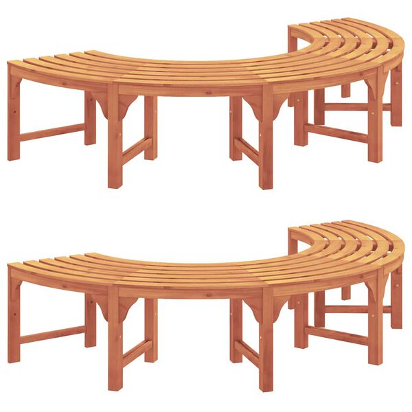 vidaXL Banc d'Arbre 2 pcs Marron 160 x 160 x 45cm