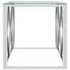 vidaXL Table basse 110x45x45 cm acier inoxydable et verre