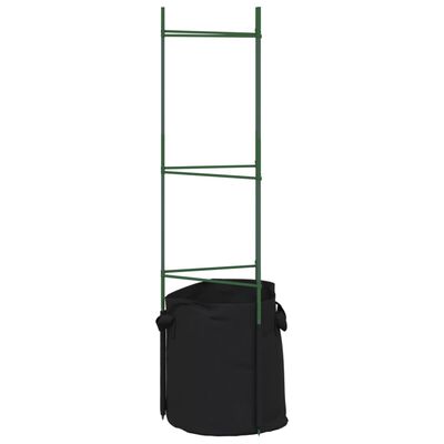 vidaXL Cage à tomates avec sac à plantes 2 pcs 116 cm acier et PP