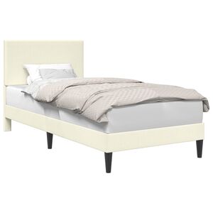 vidaXL Cadre de lit Cr&egrave;me 90 x 190 cm Tissu en velours c&ocirc;tel&eacute;
