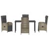 vidaXL Ensemble de salle &agrave; manger pour jardin 5 pcs Gris polyrotin