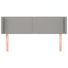 vidaXL T&ecirc;te de lit avec oreilles Gris clair 147x16x78/88 cm Tissu