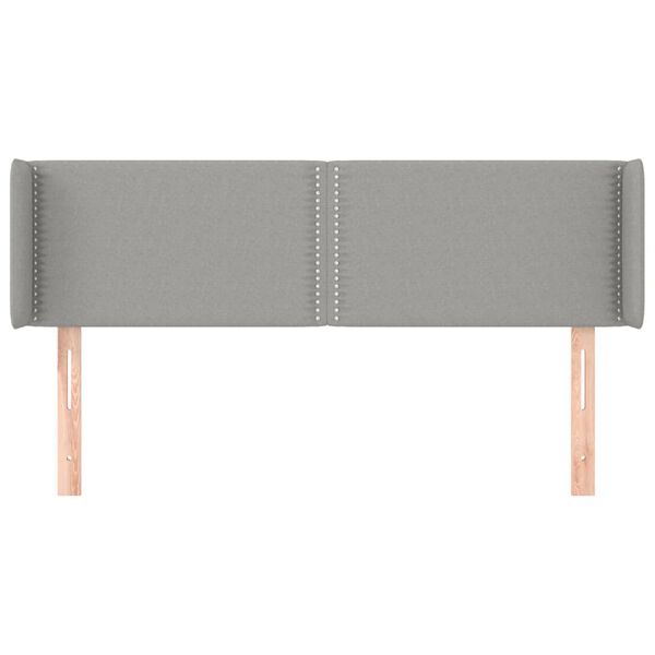 vidaXL T&ecirc;te de lit avec oreilles Gris clair 147x16x78/88 cm Tissu