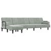 vidaXL Canap&eacute;-lit en forme de L gris clair 260x140x70 cm velours