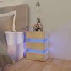 vidaXL Table de chevet &agrave; LED Blanc et ch&ecirc;ne sonoma 45x35x67 cm