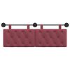 vidaXL T&ecirc;te de lit suspendue Bordeaux 150 x 55 x 7 cm tissu