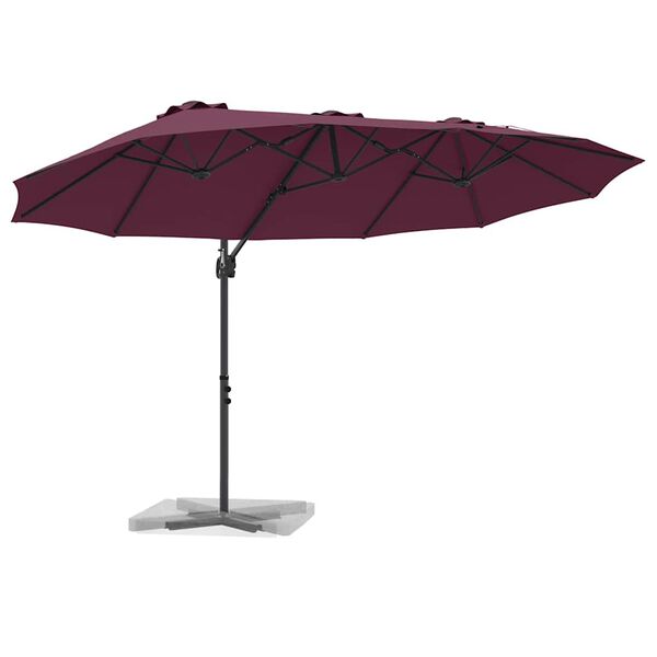 vidaXL Parasol Bordeaux 372 x 198 x 243 cm Polyester et Aluminium